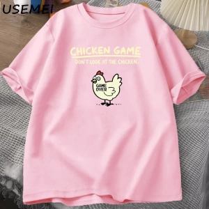 Tavuk Oyunu Tavukya Bakmayın Komik T Shirt Pamuk Kısa Kollu O Boyun Grafik Tees Erkek Tasarım 2813