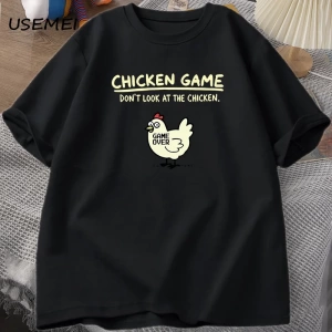 Tavuk Oyunu Tavukya Bakmayın Komik T Shirt Pamuk Kısa Kollu O Boyun Grafik Tees Erkek Tasarım 2813