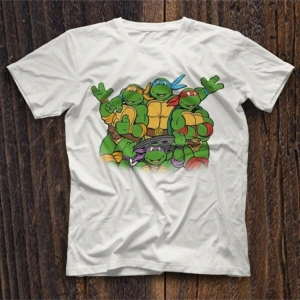 Teenage Mutant Ninja Turtles Ninja Kaplumbağalar Beyaz Unisex Tişört T-shirt