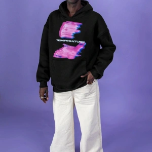 Temperature Baskılı Oversize Unisex Beyaz