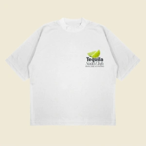 Tequila Soda Baskılı Oversize Unisex Pamuklu Nefes Alan Kalın Kumaşlı