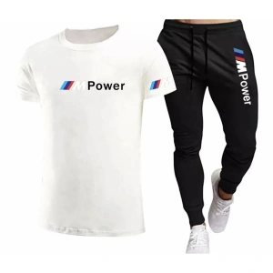 Ter Tutmayan %100 Pamuk Bmw Baskılı Kısa Kollu Yazlık Oversize Erkek Eşofman Takımı