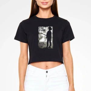 The Cure Siyah Crop Top Tişört