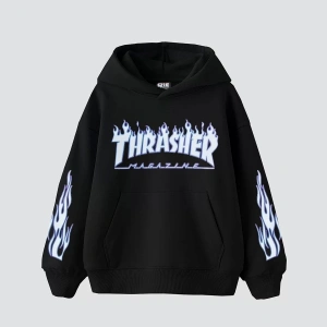 Thrasher Flam Baskılı Oversize Unisex Beyaz