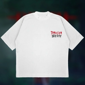 Thriller Society Baskılı Oversize Unisex Pamuklu Nefes Alan Kalın Kumaşlı