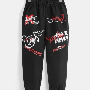 Toddler Boys Bear & Letter Graphic Elastic Waist Pants