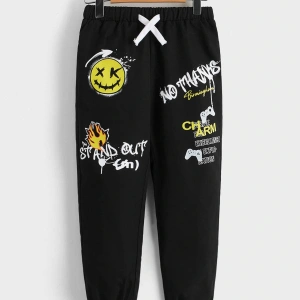 Toddler Boys Cartoon & Letter Graphic Pants