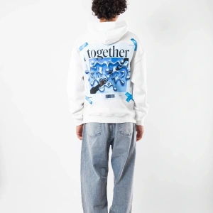Together Baskılı Oversize Unisex Beyaz