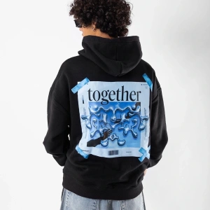 Together Baskılı Oversize Unisex Beyaz