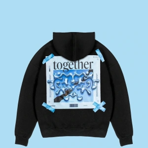 Together Baskılı Oversize Unisex Beyaz