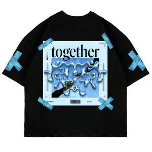 Together Sırt Baskılı Oversize Unisex Beyaz