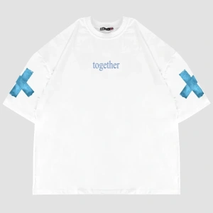Together Sırt Baskılı Oversize Unisex Beyaz