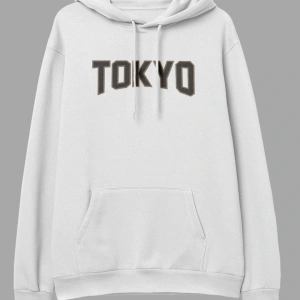 Tokyo Beyaz Oversize Kapüşonlu Sweatshirt