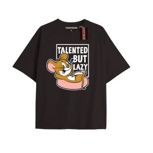 Tom And Jerry Cartoons Unisex Siyah T-shirt