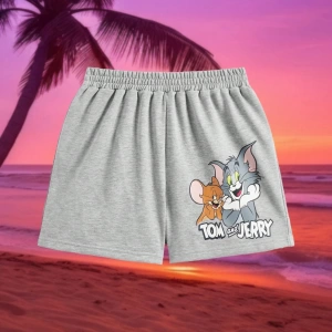 TOM & JERRY X Karikatür Mektup Baskılı Şort