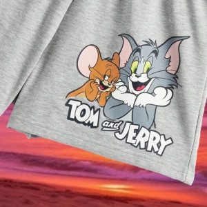 TOM & JERRY X Karikatür Mektup Baskılı Şort