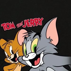 TOM & JERRY X SHEIN Erkek Yaz Rahat Karikatür Kedi Baskılı Kısa Kollu Tişört
