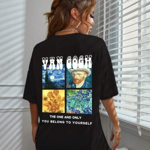 TOM & JERRY X Sloganlı ve Karikatür Grafikli Düşük Omuzlu Oversize Tişört