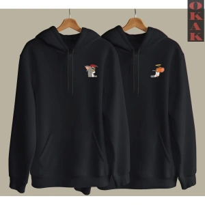 Tom Ve Jerry Tasarımlı Çift Sevgili Kombinleri Couple Clothing Yeni Sezon 2 Adet