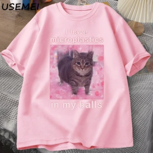Toplarımda Mikroplastik Var Komik Kedi Meme T-shirt Erkek Kadın Aptal Aptal Tshirt Goofy Ahh  2895