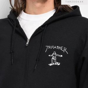 Trasher Skate Sweatshirt Fermuarlı Hırka Siyah