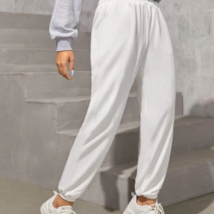 Trend Yüksek Bel Beyaz Joger Eşofman Altı