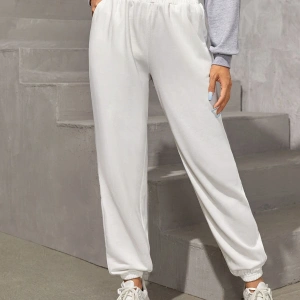 Trend Yüksek Bel Beyaz Joger Eşofman Altı