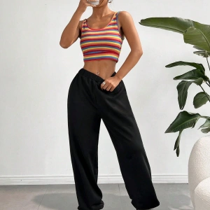 Trend Yüksek Bel Beyaz Joger Eşofman Altı