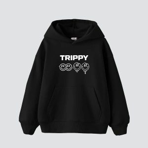 Trippy Baskılı Oversize Unisex Beyaz
