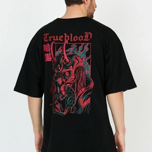 TrueBlood Siyah Oversize Unisex T-shirt