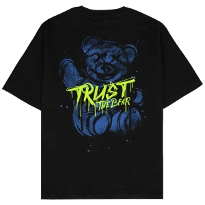 Trust The Bear Siyah Oversize Unisex T-shirt