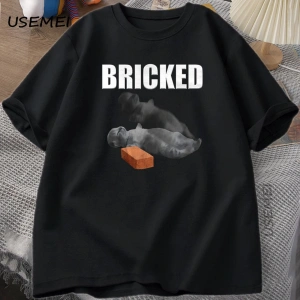 Tuğla Komik Kedi Dışarı Çıkmış T-shirt Kedi Meme TAptal Kediler Tshirt Yaz erkek Kısa 2930