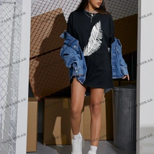 Tüy Baskılı Oversize Kalıp Unisex T-shirt