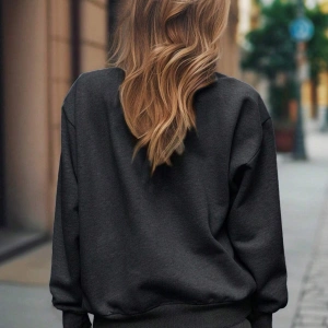 Tüy ve Kuş Desenli Damla Omuz Sweat Gri