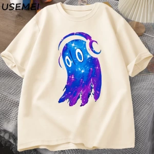 Undertale Napstablook müzik hayalet T Shirt rahat pamuk kısa kollu erkekler Sclothes O boyun  2933
