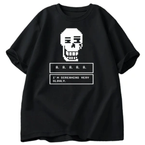 Undertale oyunu kafatası tişört erkekler Streetwear kısa kollu Tee giyim erkek yuvarla