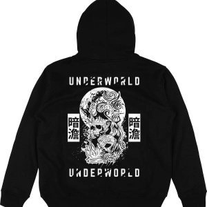 Underworld Siyah Oversize Unisex Kapüşonlu Sweatshirt Hoodie