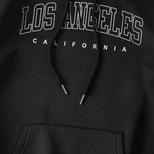 Unique----Unisex Beyaz Los Angeles Baskılı Kapüşonlu Oversize Sweatshirt