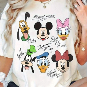 Unique----Unisex Kadın Erkek Mickey Mous Özel Baskılı Oversize Pamuk Penye T-shirt Beyaz