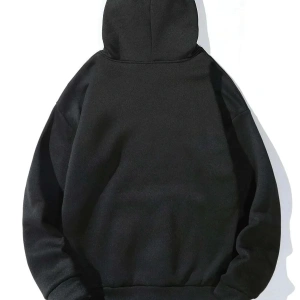 Unique----Unisex Siyah Happiest Baskılı Oversize Kapşonlu Sweatshirt