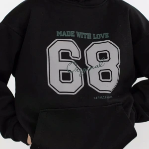 Unisex 68 Made with Love Sweatshirt Siyah