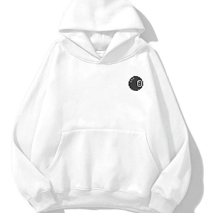 Unisex 8ball Sweatshirt Hoodie Beyaz