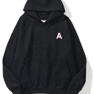 Unisex A Harfli Siyah Sweatshirt