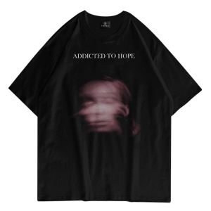 Unisex Addicted To Hope Tshirt Siyah