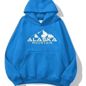 Unisex Alaska Sweatshirt Hoodie Beyaz