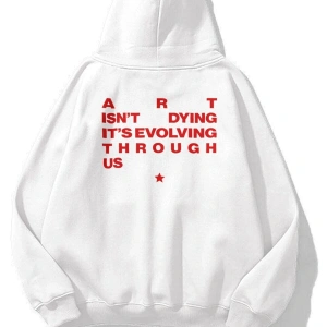 Unisex Art isnt Dying Sweatshirt Beyaz