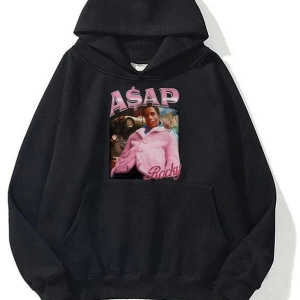 Unisex Asap Rocky Siyah Sweatshirt Siyah