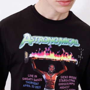 Unisex Astronomical 2020 Siyah Tshirt