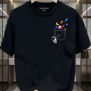 UNİSEX Astronot Minimalis Baskı T-shirt