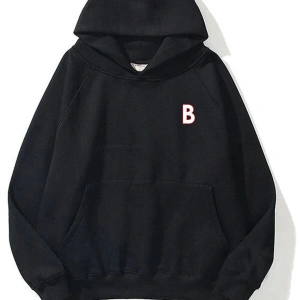 Unisex B Harfli Siyah Sweatshirt